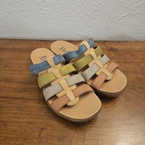 Born Sandals Lynae Multicolor Strappy Leather Womens Size 6